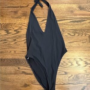 Aerie Black Halter One Piece Swimsuit